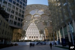 A general view of Expo City and the Al Wall Dome is seen in Dubai, United Arab Emirates, Nov. 27, 2023. Representatives will gather at Expo City Thursday through Dec. 12 for the 28th U.N. Climate Change Conference, known as COP28.