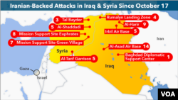 There have been 61 attacks against U.S. forces in Iraq and Syria since Oct. 17, 2023, according to U.S. defense officials.