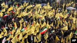Iranian demonstrators attend a pro-Palestinian rally in Tehran, Iran, Nov. 18, 2023.