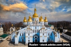 FILE - Michael's Golden-Domed Monastery on April 1, 2021 in Kyiv, Ukraine. (Adobe Stock Photo by Ruslan)
