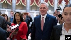 Speaker of the House Kevin McCarthy walks to the House chamber in Washington, May 30, 2023.