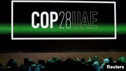 아랍에미리트(UAE) 두바이의 유엔 기후변화협약 당사국총회(COP28) 행사장에 COP28 로고가 표시되고 있다. (자료사진)