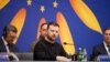 ប្រធានាធិបតីអ៊ុយក្រែនលោក Volodymyr Zelenskyy ចូលរួមកិច្ចប្រជុំស្តីពីអឺរ៉ុបភាគអាគ្នេយ៍និងអ៊ុយក្រែន នៅទីក្រុង Tirana ប្រទេសអាល់បានី កាលពីថ្ងៃទី២៨ ខែកុម្ភៈ ឆ្នាំ២០២៤។ (UKRAINIAN PRESIDENTIAL PRESS SERVICE / AFP)