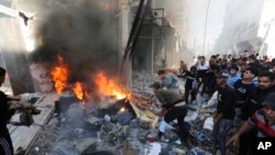 Palestinians search for survivors after an Israeli strike on Rafah, Gaza Strip, Nov. 17, 2023.