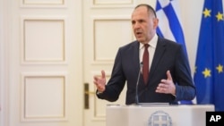 FILE - Greece's Foreign Minister Giorgos Gerapetritis speaks in Athens, May 17, 2024.