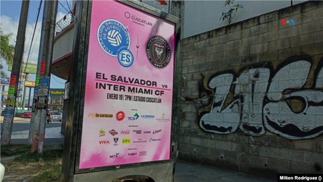Las calles de la capital lucen llenas de publicidad relacionada al encuentro entre el Inter de Miami y la selección de El Salvador que está previsto para el viernes 19 de enero de 2024.