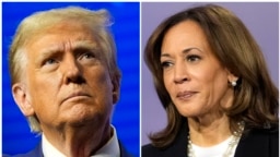 Ảnh phối hợp: Cựu Tổng thống Donald Trump (trái) và Phó Tổng thống Kamala Harris 