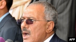 Tổng thống Yemen Ali Abdullah Saleh đọc diễn văn ở Sana'a, 25/3/2011