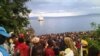 Burundi refugees crowed the shoreline of Lake Tanganyika at the Tanzanian village of Kagunga after fleeing political violence. (Credit: IRC)