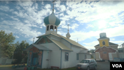 An Old Believers' church in the Alaskan town of Nikolaevsk.