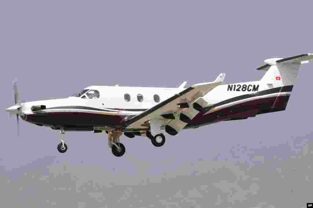 A single-engine turboprop PC-12, the type of plane the U.S. military is reportedly using to record video, track infrared heat patterns, and catch radio and cellphone signals in Africa.