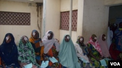 A group of women in Kano, Nigeria, recover from cataract surgery. (Isiyaku Ahmed/VOA News) 
