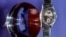 A Patek Philippe Reference 96 Quantieme Lune formerly from the collection of China's last emperor of the Qing Dynasty Aisin-Gioro Puyi is seen during a preview at Phillips, in Hong Kong, May 19, 2023. 