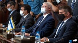 گبی اشکنازی، وزیر خارجه اسرائیل، در کاخ تحریر قاهره - یکشنبه ٩ خرداد 