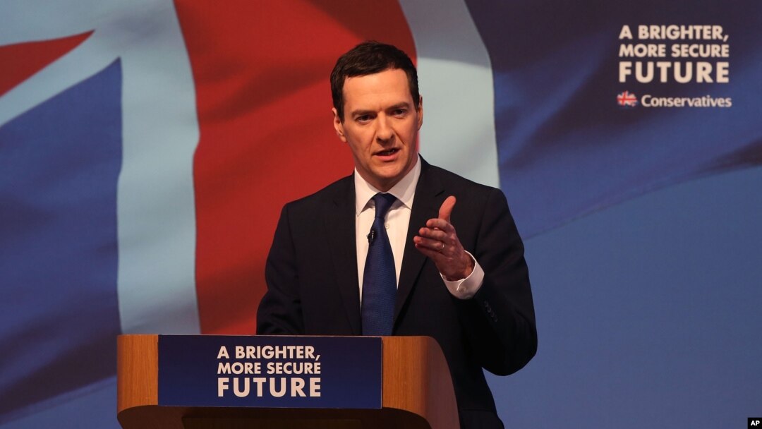 Menteri Keuangan Inggris George Osborne di Swindon, Inggris (Foto: dok). 