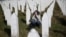 FILE - A woman reacts near a grave of her family members in the Memorial center Potocari near Srebrenica, Bosnia and Herzegovina, after the court proceedings of former Bosnian Serb general Ratko Mladic, Nov. 22, 2017. 