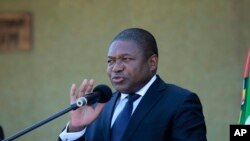 Le President du Mozambique, Filipe Nyusi, à Beira, le 9 Mai 2018.