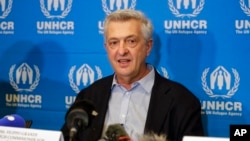 U.N. refugee chief Filippo Grandi speaks at a press conference in Nairobi, Kenya, Oct. 25, 2022. Peace talks to end Ethiopia's Tigray conflict began in South Africa on Tuesday, and Grandi urged both sides to find a route to peace "for the sake of your own people."