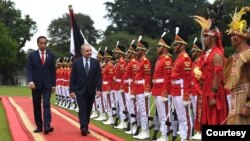 Presiden Jokowi menerima kunjungan resmi PM Palestina di Istana Bogor, Jawa Barat, Senin (24/10) (biro Setpres RI )