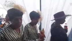 70 Year-Old Twins Eating During Birthday Celebration