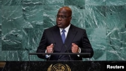 Le président de la RDC, Félix Tshisekedi, à l'Assemblée générale de l'ONU à New York, le 20 septembre 2022. 