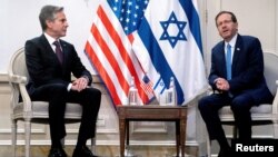 Госсекретарь Энтони Блинкен и президент Израиля Ицхак Герцог в Госдепартаменте. Вашингтон, 25 октября 2022 года
