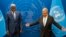 FILE - Chairperson of the African Union Commission Moussa Faki Mahamat, left, meets with United Nations Secretary-General Antonio Guterres at U.N. headquarters, Sept. 18, 2022.