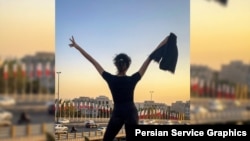  اعتراضات ایران، تصویر زنی بدون حجاب در تهران