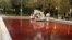 FILE: This Oct. 7, 2022 image shows a fountain in Park Daneshjoo or Student Park in Tehran, where an artist allegedly colored the water red in protest of the death of Mahsa Amin, which sparked weeks of protests sparked against Iran's regime.