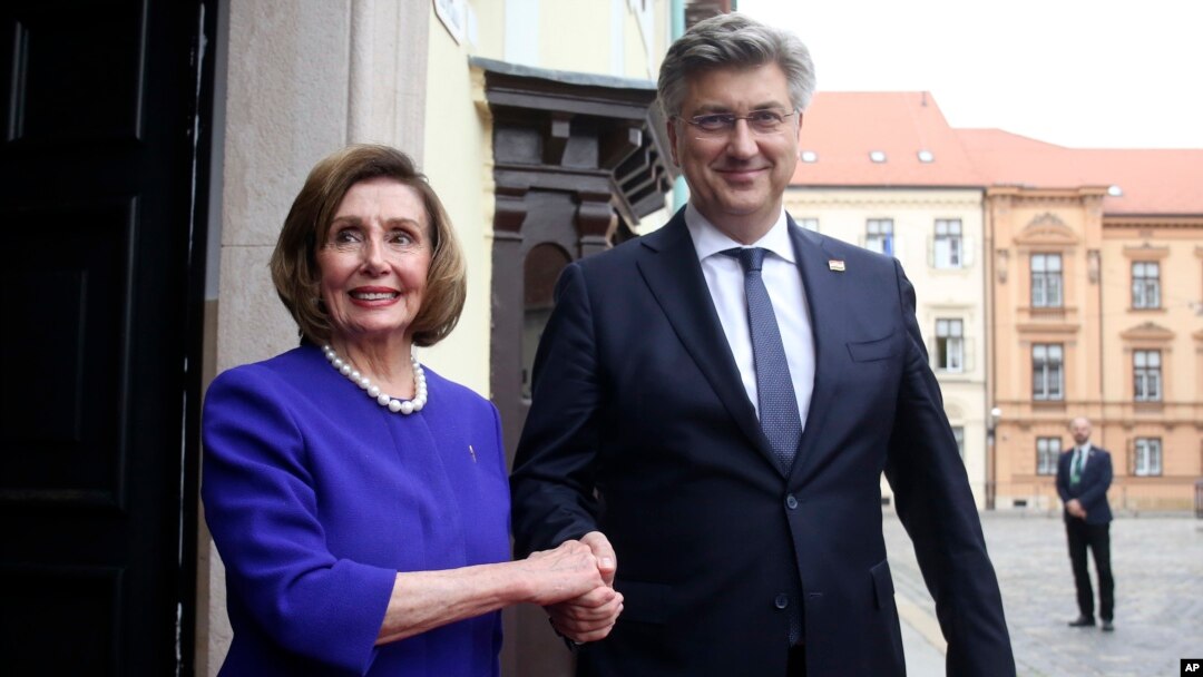 Predsedavajuća Predstavničkog doma Nensi Pelosi i hrvatski premijer Andrej Plenković u Zagrebu, 24. oktobra 2022.