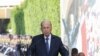Lebanese outgoing President Michel addresses his supporters as he leaves the presidential palace a day before his six-year term officially ends, in Baabda, Lebanon, Oct. 30, 2022. 