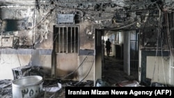 Fotografija dostavljena od iranske novinske agencije Mizan 16. oktobra 2022. prikazuje štetu uzrokovanu požarom u ozloglašenom zatvoru Evin, sjeverozapadno od glavnog grada Irana Teherana.