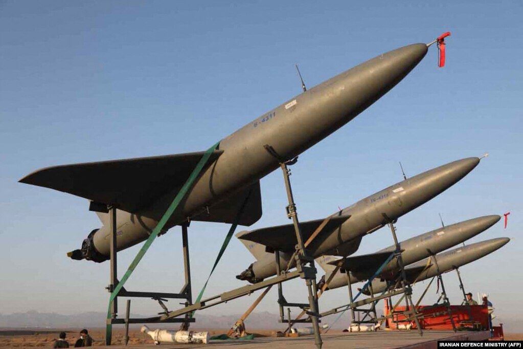 伊朗军方提供的照片显示伊朗制造的自杀式神风无人机。（2022年8月24日）(photo:VOA)