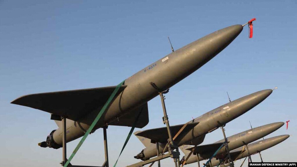 伊朗军方提供的照片显示伊朗制造的自杀式神风无人机。（2022年8月24日）(photo:VOA)