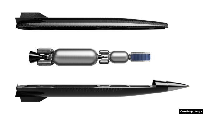 This image shows an example of the SpinLaunch launch vehicles used to deploy satellites to space. (Image Credit: SpinLaunch)