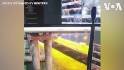 閉路電視畫面顯示克里米亞刻赤大橋爆炸的一刻