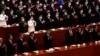 中共领导人习近平和其他中共二十大代表在闭幕式上。（2022年10月22日）