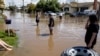 Kawasan terdampak banjir di Shepparton, negara bagian Victoria, Australia, 16 Oktober 2022. (AAP/Diego Fedele via REUTERS)