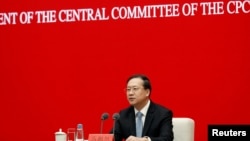 中国外交部副部长马朝旭2022年9月29日出席一场记者会。（路透社）