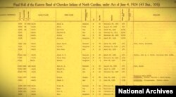 Page from the Dawes Rolls, also known as the "Final Rolls", lists of individuals who were accepted as eligible for tribal membership."