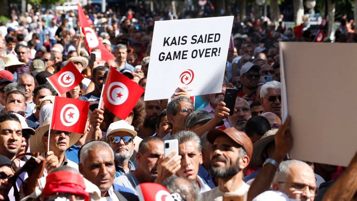 Thousands From Rival Tunisian Parties Protest President Saied