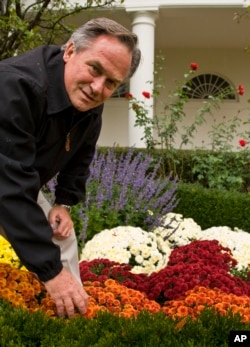 FILE - Dale Haney, Superintendent of the White House Grounds, poses for a photo in the Rose Garden at the White House in Washington Thursday, Oct. 15, 2009. (AP Photo/Alex Brandon)