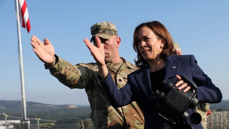 Vice President Harris, at DMZ, Condemns North Korea 'Dictatorship' 