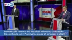 VOA60 America - Senate candidates Democrat John Fetterman and Republican Mehmet Oz debate in PA