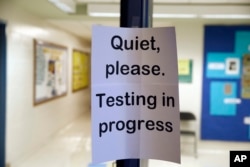 Not as many students are taking tests like the ACT compared to past years. When they are taking the ACT, their scores are falling. (AP Photo/Alex Brandon, File)