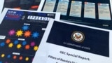 资料照片：照片显示的是美国国务院全球参与中心2020年8月5日发布的关于俄罗斯虚假信息的报告的页面。(美联社照片)