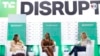 La co-fundadora de Serena Ventures Alison Rapaport Stillman, Serena Williams y Jordan Crook de TechCrunch durante TechCrunch Disrupt. Cortesía: TechCrunch.