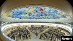 Зал заседаний Совета по правам человека при ООН в Женеве, Швейцария. Архивное фото. 