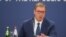 ARHIVA - Predsednik Srbije Aleksandar Vučić na konferenciji za novinare 21. avgusta 2022 (Foto: RFE/RL/Vesna Anđić)