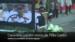 Caravana con las cenizas de Fidel Castro camino al cementerio